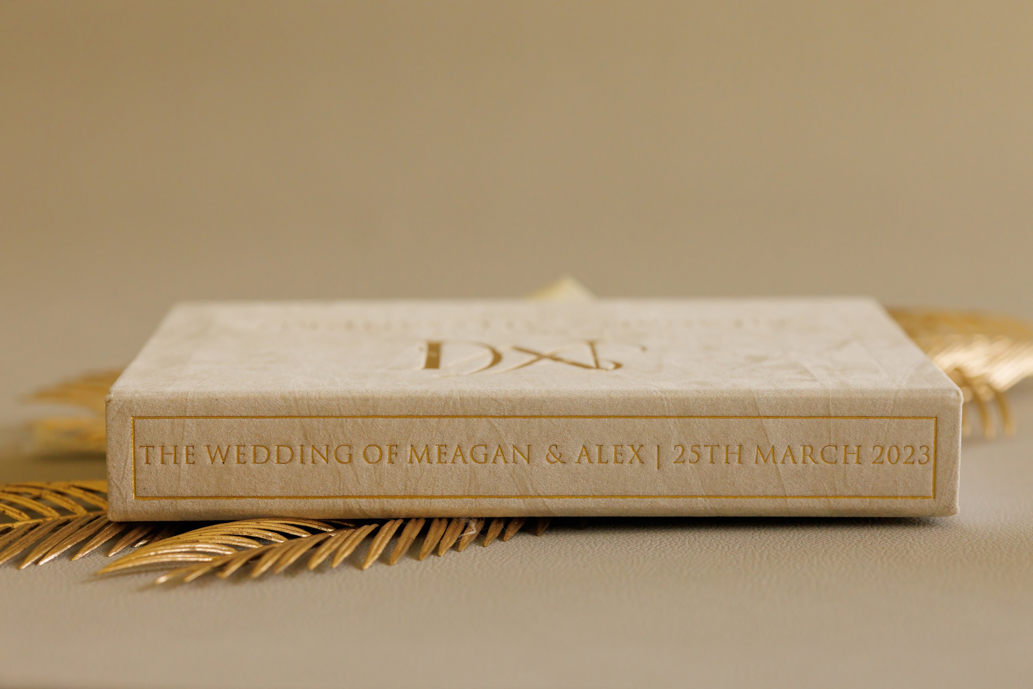 Beautiful luxury wedding invitation that is wrapped in a premium velvet finish and stamped with foil